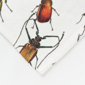 カラフルヴィンテージバグとカブトムシのパターン フリースブランケット (角)