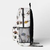 カラフルヴィンテージバグとカブトムシのパターン プリントバックパック (右)