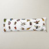 カラフルヴィンテージバグとカブトムシのパターン ボディピロー (裏面)