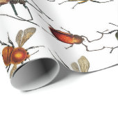 カラフルヴィンテージバグとカブトムシのパターン ラッピングペーパー (ロールコーナー)