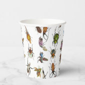 カラフルヴィンテージバグとカブトムシのパターン 紙コップ (右)