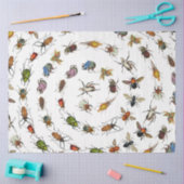 カラフルヴィンテージバグとカブトムシのパターン 薄葉紙 (クラフト)