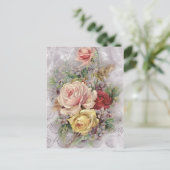 カラフルヴィンテージバラ ポストカード (スタンド正面)