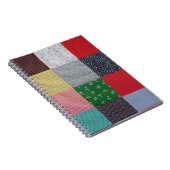 カラフルヴィンテージパッチワークのファブリック ノートブック (右側)