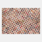 カラフルヴィンテージパッチワークスタイリッシュキルト ラッピングペーパーシート (正面3)