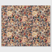 カラフルヴィンテージパッチワーク熱狂するキルトパターン ラッピングペーパー (フラット)