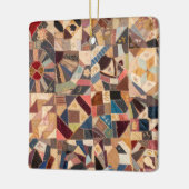 カラフルヴィンテージパッチワーク熱狂するキルト セラミックオーナメント (左)
