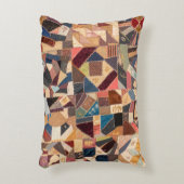 カラフルヴィンテージパッチワー熱狂するクキルト素朴 アクセントクッション (正面(垂直))