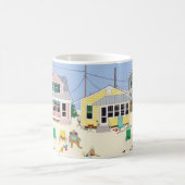 カラフルヴィンテージビーチコテージ コーヒーマグカップ (中央)