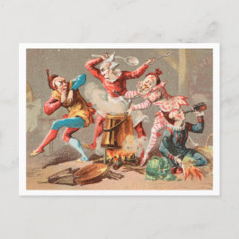 カラフルヴィンテージピエロのまわりにピエニング， 1940年代 ポストカード