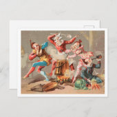 カラフルヴィンテージピエロのまわりにピエニング, 1940年代 ポストカード (正面/裏面)