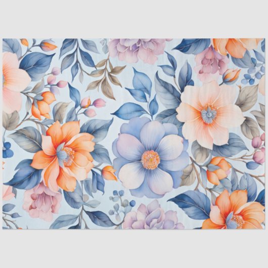 カラフルヴィンテージファブリックアートティッシュペーパー 薄葉紙 (正面)