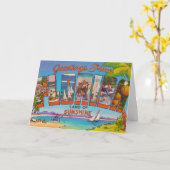 カラフルヴィンテージフロリダグリーティングカード カード (黄色い花)