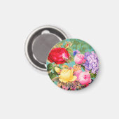 カラフルヴィンテージフローラプリント マグネット (正面/裏面)