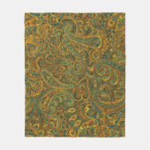 カラフルヴィンテージフローラペイズリーコラージュ フリースブランケット (正面)