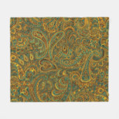 カラフルヴィンテージフローラペイズリーコラージュ フリースブランケット (正面(横))