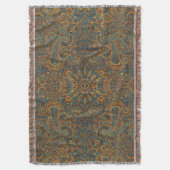 カラフルヴィンテージフローラペイズリー2 スローブランケット (正面縦)