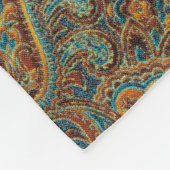 カラフルヴィンテージフローラペイズリー フリースブランケット (角)