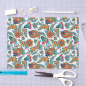 カラフルヴィンテージフローラペイズリー 薄葉紙 (クラフト)