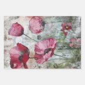 カラフルヴィンテージフローラ切り離しテクス素朴チャ ラッピングペーパーシート (正面3)