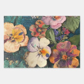 カラフルヴィンテージフローラ切り離しテクス素朴チャ ラッピングペーパーシート (正面2)