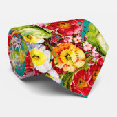 カラフルヴィンテージプリムローズフローラ春パターン ネクタイ (ロール)