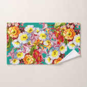 カラフルヴィンテージプリムローズフローラ春パターン バスタオルセット (ハンドタオル)