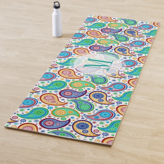 カラフルヴィンテージペイズリーパターン ヨガマット (インサイチュ)