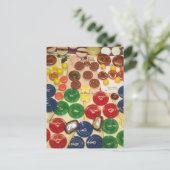 カラフルヴィンテージボタン ポストカード (スタンド正面)