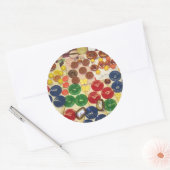 カラフルヴィンテージボタン ラウンドシール (封筒)