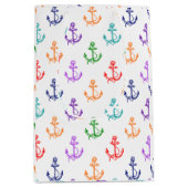 カラフルヴィンテージボ航海のートいかりパターン ミディアムペーパーバッグ (正面)