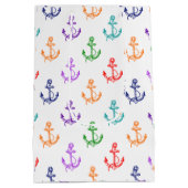 カラフルヴィンテージボ航海のートいかりパターン ミディアムペーパーバッグ (裏面)