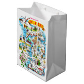 カラフルヴィンテージミシガンの地図 ミディアムペーパーバッグ (正面アングル)