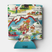 カラフルヴィンテージミシガンの地図 缶クーラー (裏面)