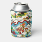 カラフルヴィンテージミシガンの地図 缶クーラー (缶裏面)