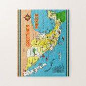カラフルヴィンテージメキシコの地図 ジグソーパズル (縦)