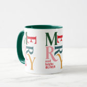 カラフルヴィンテージメリーチャリッツマスの好意ギフト マグカップ (正面左)