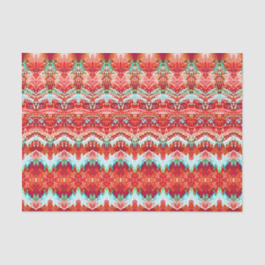 カラフルヴィンテージモダンレッドティール（緑がかった色）美術品 薄葉紙 (正面)