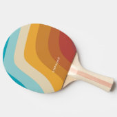 カラフルヴィンテージレインボーパーソナライズされたウ 卓球ラケット (横)