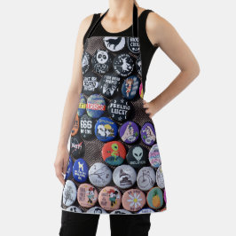 カラフルヴィンテージレトロバッジコレクション エプロン