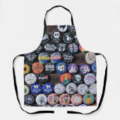 カラフルヴィンテージレトロバッジコレクション エプロン (正面)