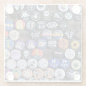 カラフルヴィンテージレトロバッジコレクション ガラスコースター (裏面)