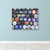 カラフルヴィンテージレトロバッジコレクション キャンバスプリント (インサイチュ (ウッドフロア))