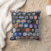 カラフルヴィンテージレトロバッジコレクション クッション (ブランケット)