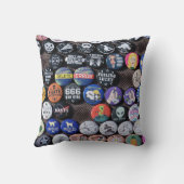 カラフルヴィンテージレトロバッジコレクション クッション (裏面)