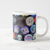 カラフルヴィンテージレトロバッジコレクション ジャンボコーヒーマグカップ (右)