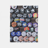 カラフルヴィンテージレトロバッジコレクション フリースブランケット (正面)