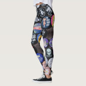 カラフルヴィンテージレトロバッジ収集 レギンス (左)