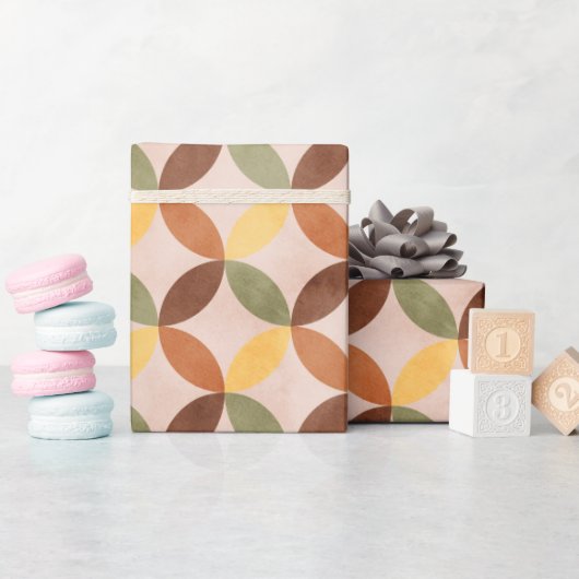 カラフルヴィンテージレトロミッドセンチュリーモダン ラッピングペーパー (ベビーシャワー)