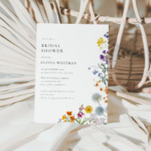 カラフルヴィンテージワイルドフラワーブライダルシャワー